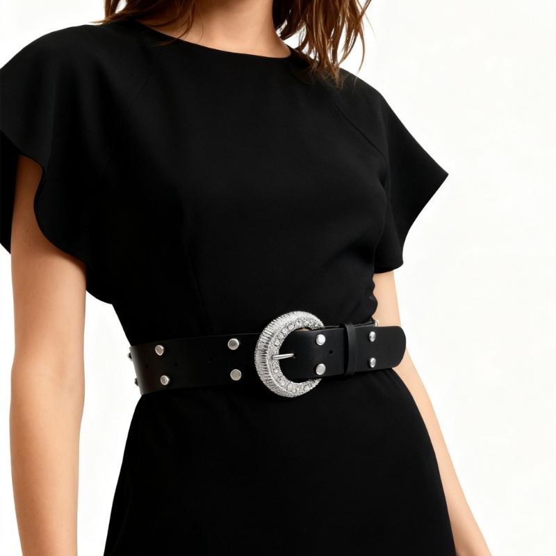 Rivets Punk Studded Belt Adjustable Buckles For Men Women Casual Wear Adjustable Length