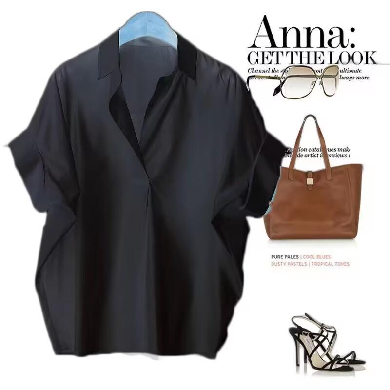 Women Summer Tops Tees Sexy Vintage Blouse Chiffon Ruched Short Sleeve Shirt Ruffles T Shirts Loose Casual Tees