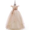 Girls' Evening Dress with 3D Flowers - Princess Catwalk Performance Costume