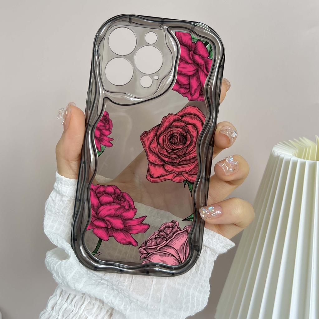 LZ16 Flower Clear Soft Wave Phone Cases for iPhone 15 13 Pro Max 12 Mini 14 8 Plus XS Max XR 6 Protection Back Cover
