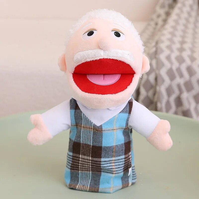 A Family Puppets Stuffed Toys Kindergarten Props Doll Mouth Can Move CHILDREN'S Dolls
