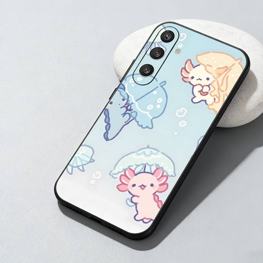 Axolotl Yura Inaho Phone Case For Samsung Galaxy A73,A72,A71,A70,A52,A51 Others Soft Black Cover