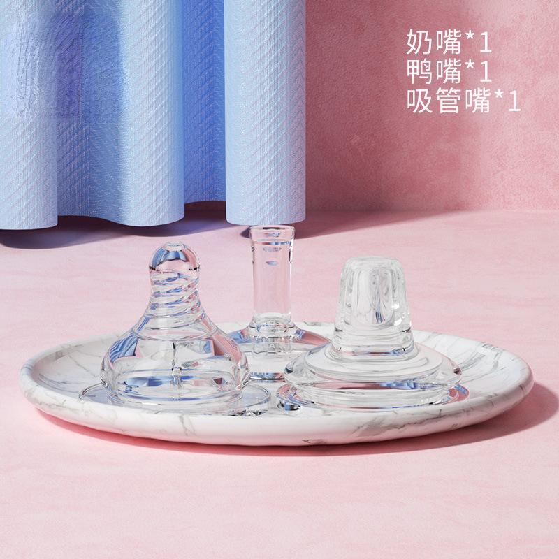 160/240/330ML Baby Bottles Feeding Bottle Baby Wide-caliber Milk Bottle with Straw Handle Newborn Baby Straw Bottle Accessory