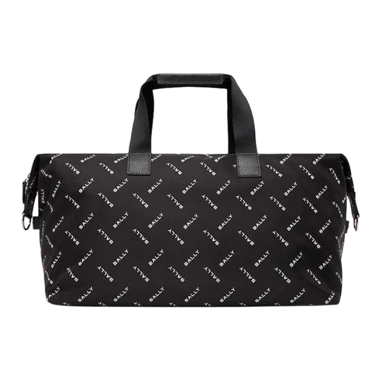 Bally Letter Logo Detachable Shoulder Strap Nylon Travel Bag Men Bags Black 6314698