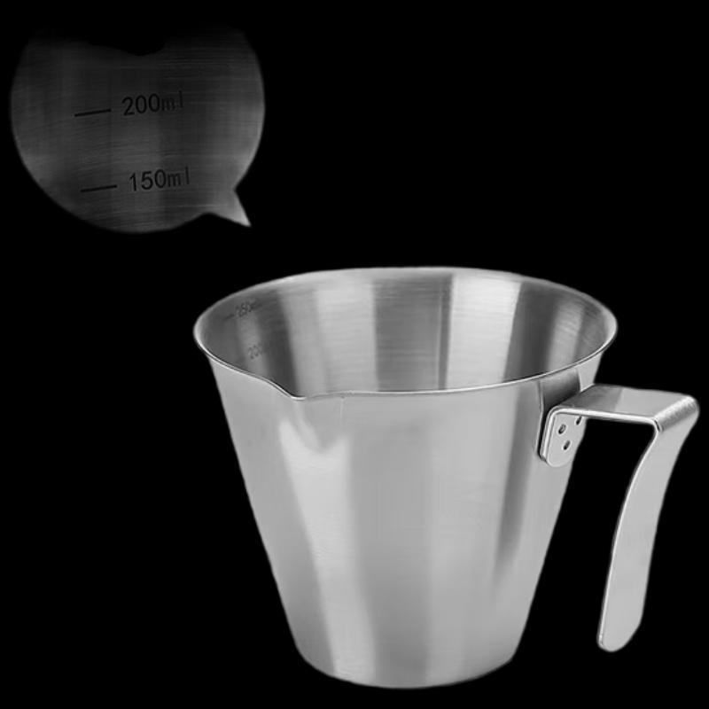 Stainless Steel V-Shaped Measuring Cups with Spout, 250ml, 10-Pack