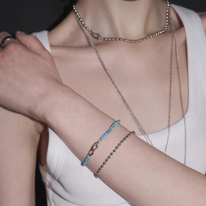 [925 SILVER] TURQUOISE LINK B