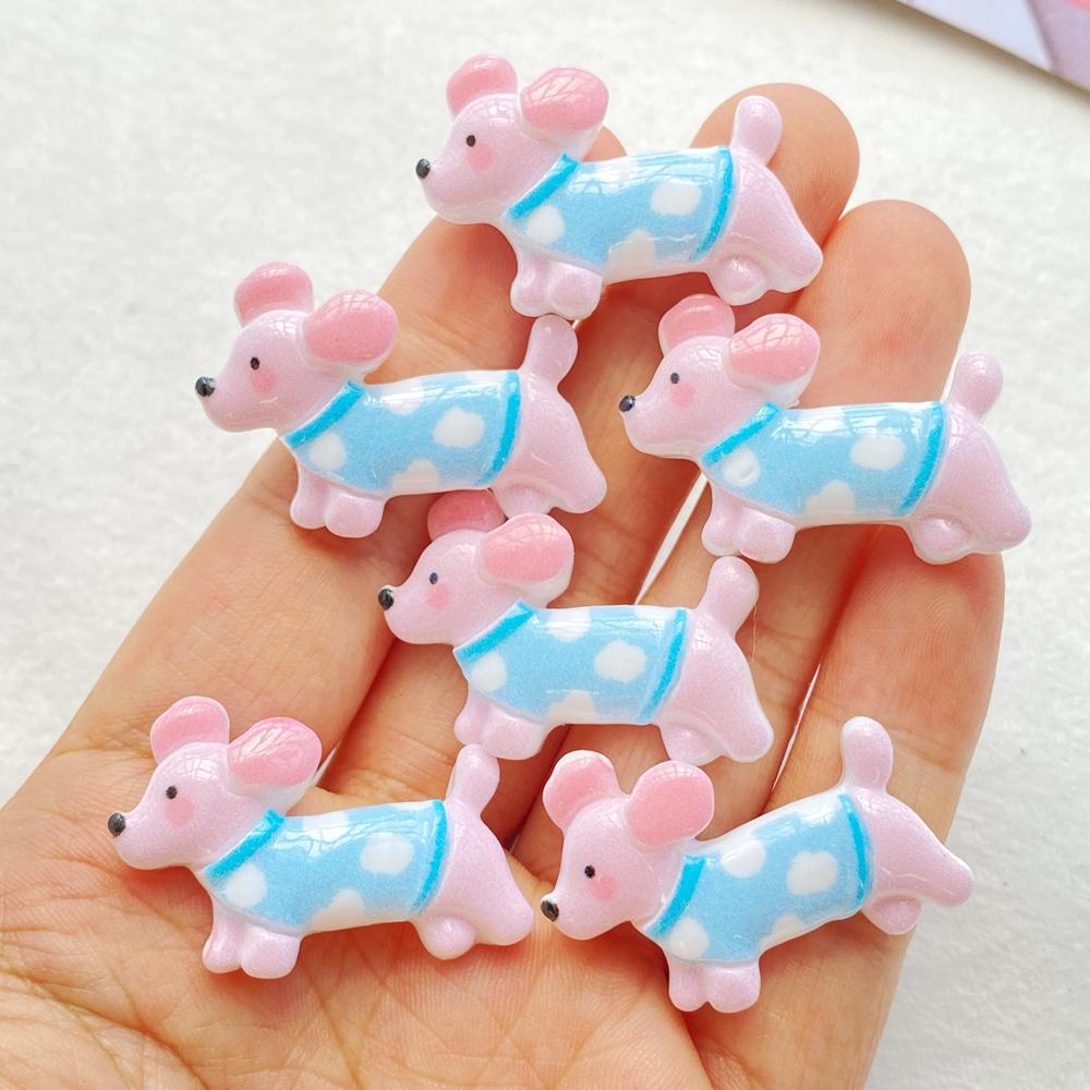 10Pcs New Cute Cartoon Puppy Series Flat Back Resin Cabochons Scrapbooking DIY Jewelry Craft Decoration Accessories