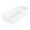Desktop Storage Basket Space Saving Handle Rectangular Stackable Hollow Storage Basket Bin for