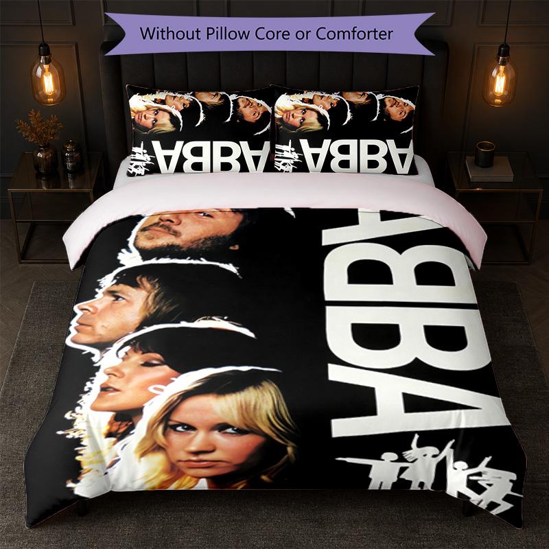 ABBA Print 3Pcs Duvet Cover Set 1 Duvet Cover and 2 Pillowcases Soft Bed Linen For Household Bedroom