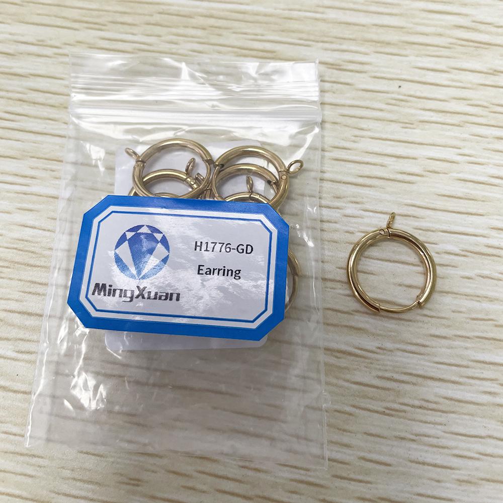 MINGXUAN 10pcs Gold Stainless Steel Earring Hook with Loop Ear Post Jump Ring French Earrings Earwire for Jewelry Making DIY