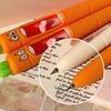 4Pcs Funny Carrot Press Type Black Quick Dry Gel Pen High Value Creative Stress Relief Writing Tool For Study Office School