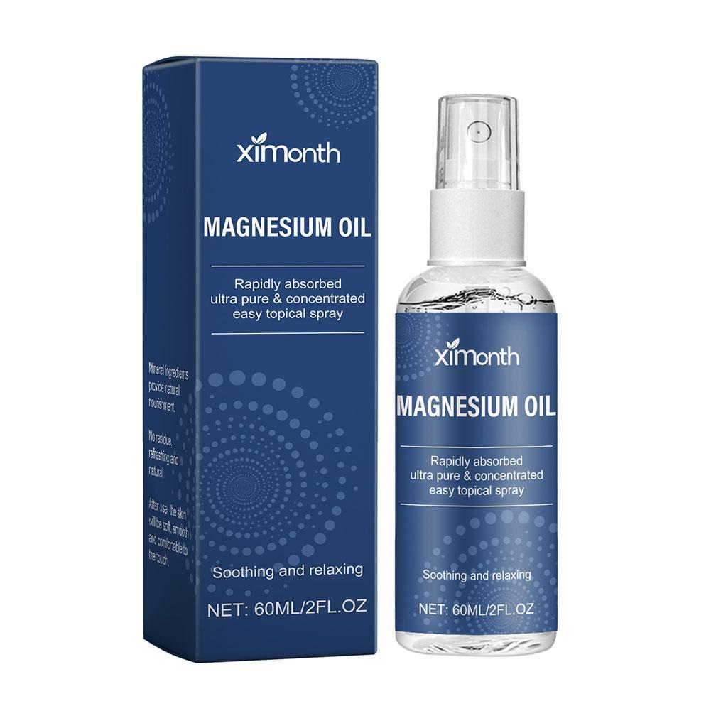 60ml 100% Pure Magnesium Oil Spray Non-GMO Relieve Muscle Body Pain Smoothes&Softens Skin For Better Sleep Quality