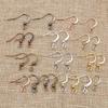 100 Pcs Copper Earring Hooks 19x18mm with Round Beads for DIY Handmade Jewelry Accessories, 20g