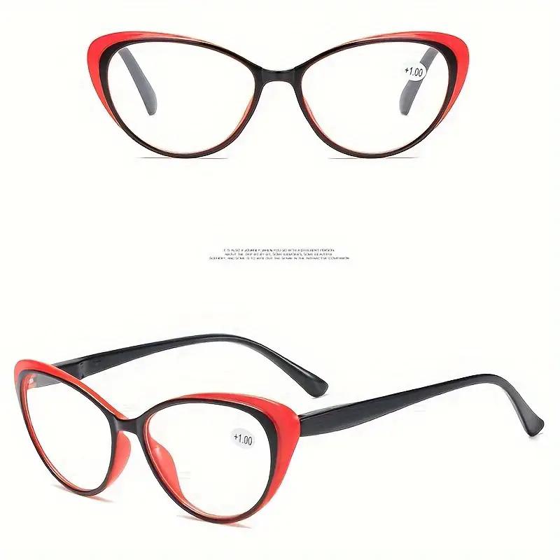 3-Pack Vintage Style Cat Eye Reading Glasses - Full Rim, Non-Prescription Clear Lens, AC Lens & Polycarbonate Frame