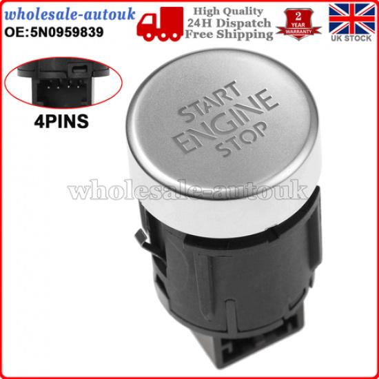 5N0959839 Кнопка выключателя запуска/остановки двигателя для VW Golf Tiguan Sharan 2011-2016