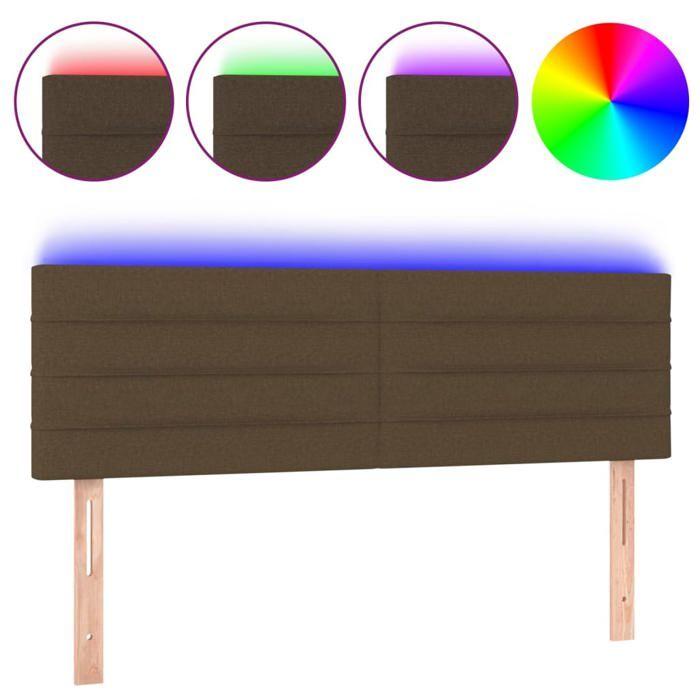 VidaXL LED Headboard Bedroom Furniture Double Bed Accessory Head of Bed Frame Interior Dark Brown 3121753