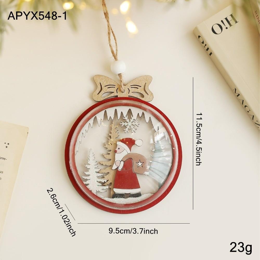 

Wooden Christmas Tree Hanging Ornaments Santa Claus Snowman Colorful Xmas Tree Decorations Christmas Pendants Home Party Decor