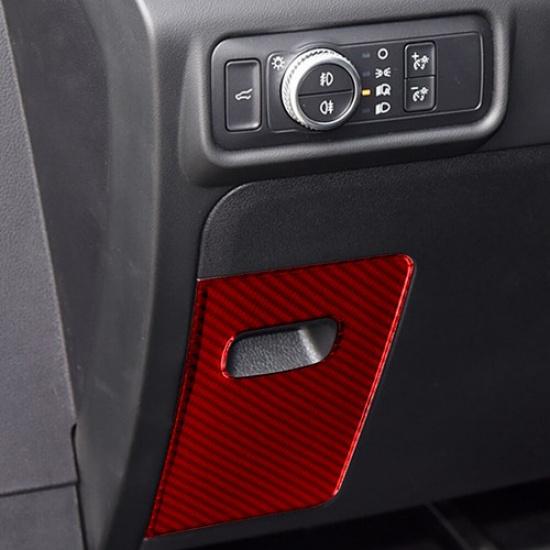 Red Carbon Fiber Interior Fuse Box Cover Trim For Ford Explorer -