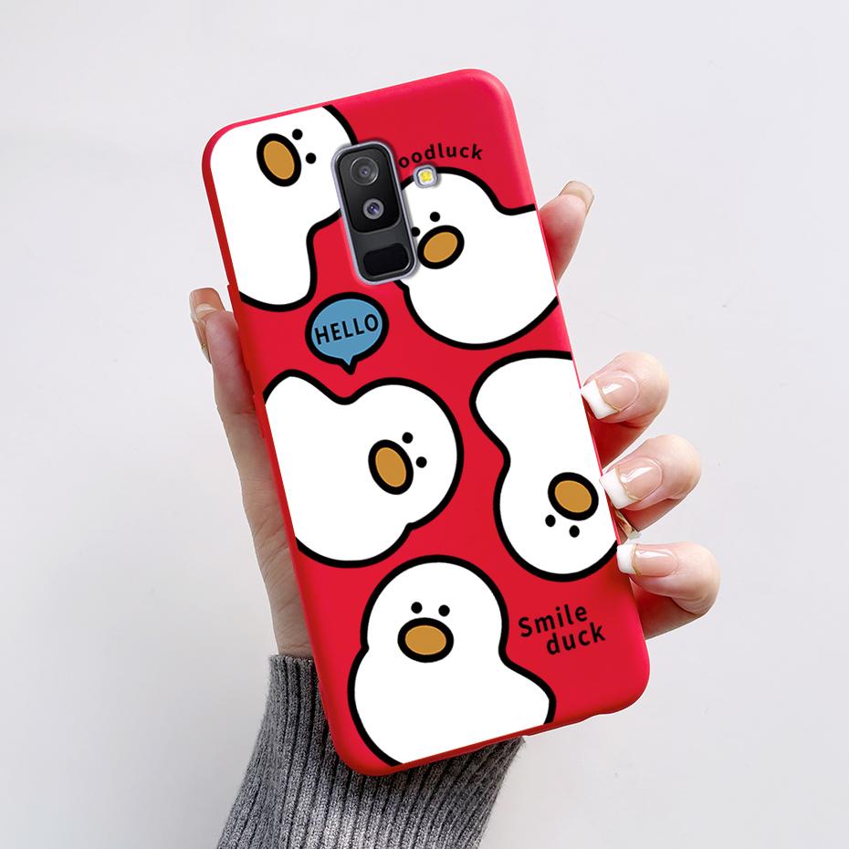 Painted Case For Samsung Galaxy A6 Plus Covers For Samsung A7 2018 A750 Cases For Samsung A9 2018 Cute Cartoon Protective Coques