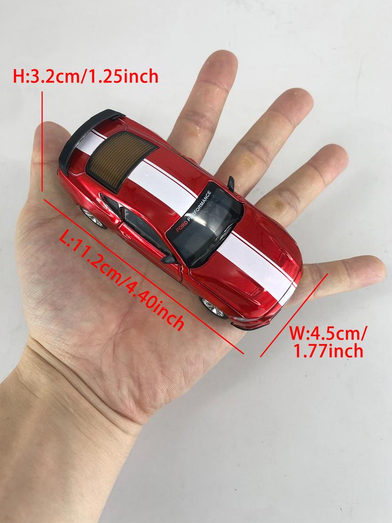 LLB4 CCA 1:42 Ford Mustang GT 2018 Assembled Model Car, Zinc Alloy Metal Ornament, Collectible Gift Car
