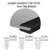 Tira de Sellado de Bordes de Goma en Forma de U de 3 metros/5 m Protector Negro Sellado de Bordes para Puertas de Coche, Vidrio, Panel Metálico, Maquinaria