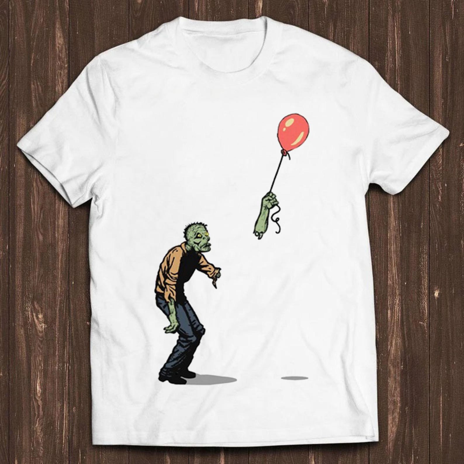 Zombie Girl Heart Balloon Best Seller Banksy Halloween Design Meme Gift Tee Gamer Cult Movie Music T Shirt C844 4XL