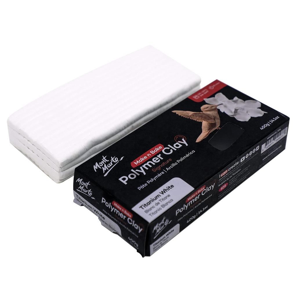 Mont Marte Make n Bake Polymer Clay 400g - Titanweiß