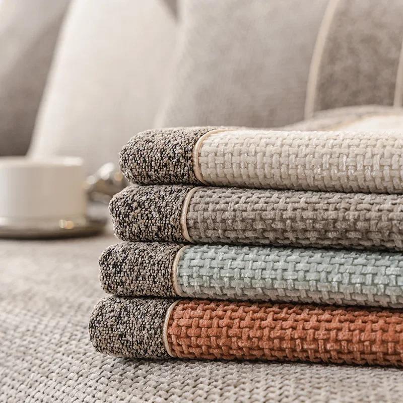 1 2 3 Seat Four Seasons Universal Chenille Sofa Covers Non-Slip L Shaped Sofa Towel for Living Room Couch Slipcovers Solid Color