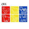 6 Piece Stencil Set Pcs Painting Template Stencils, 5.5x5.9 Inch Washable Reusable DIY Art And Craft Stencils for Wood Paper Fabric, Home Decor