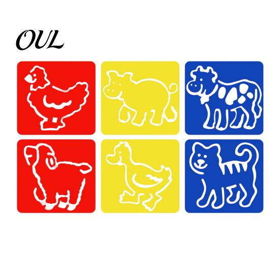 6 Piece Stencil Set Pcs Painting Template Stencils, 5.5x5.9 Inch Washable Reusable DIY Art And Craft Stencils for Wood Paper Fabric, Home Decor