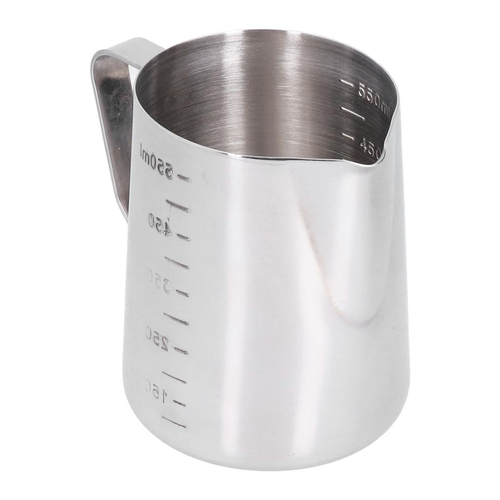 Milk Frothing Jug Mug Stainless Steel Foam Making Coffee Pitcher with Measuring Scale for Home Party Bar550ML