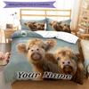 3PC Custom Name Highland Cattle Dreams Bedding Set Printed Bedding Set Duvet Cover Closure Includes 1 Duvet Cover & 2 Pillowcases for All Seasons Bedr