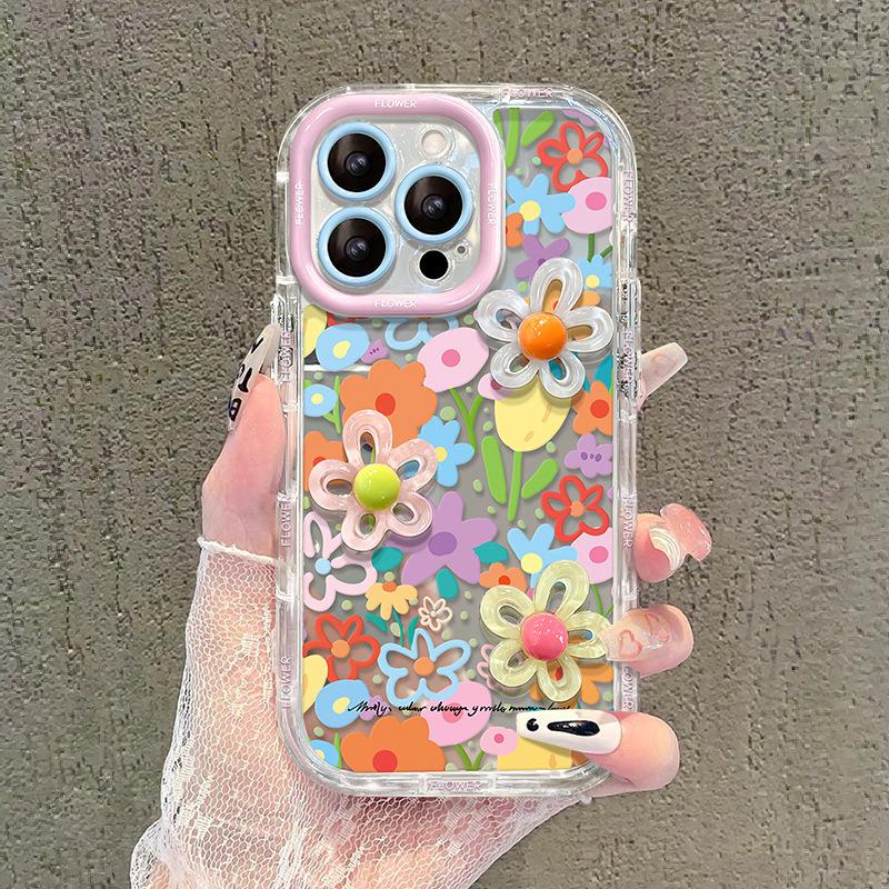 

Красочные цветы, подходящие для iPhone 16 Чехол для iPhone 15 Зеркало 14 Дофамин 13 Трехмерный 12 Высококачественное чувство 11 iPhone 7 Plus/8 Plus