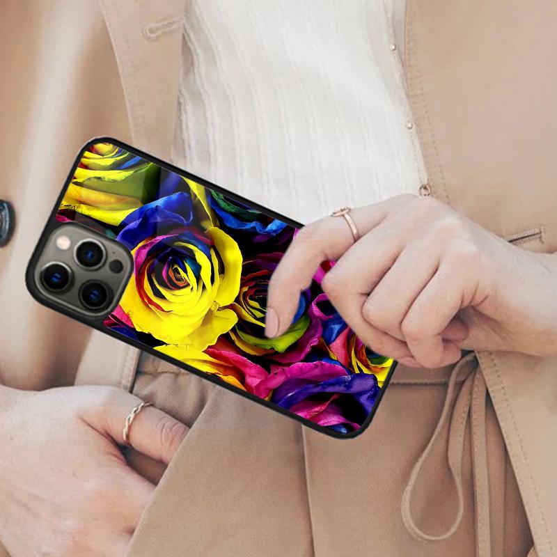 Flower Rainbow Colour Pattern Magnetic Phone Case For APPLE iPhone 17 Air 16 14 13 12 Pro Max 15 Plus With MagSafe Cover