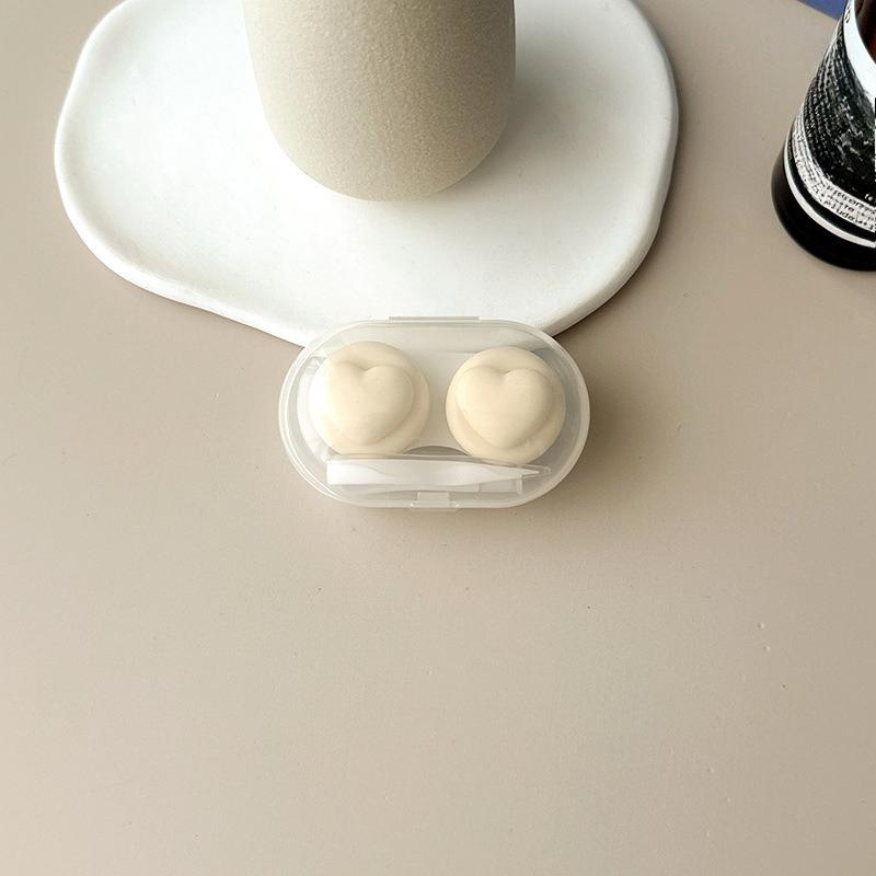 Heart Contact Lens Case with Tweezer Mini Cute Eyes Care Contact Lenses Container Box Travel Kits Eyewear Accessories Organizer