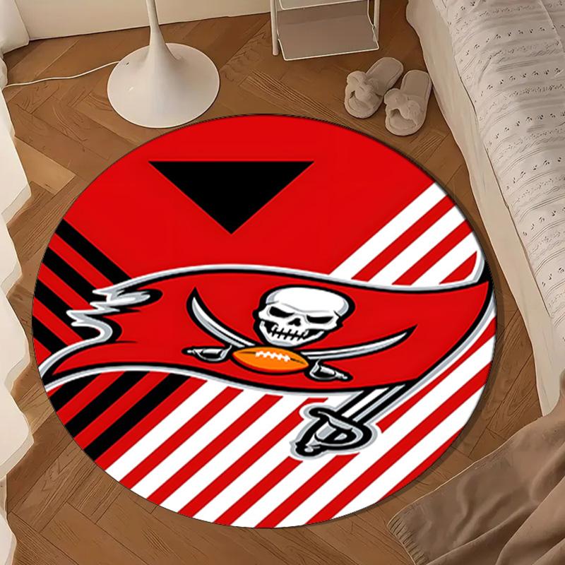 Buccaneers Team Spirit Round Mat, Anti-slip Circle Carpet Chair Rug For livingroom,Bedroom, Doormat Home Decor Gift Christmas Gifts