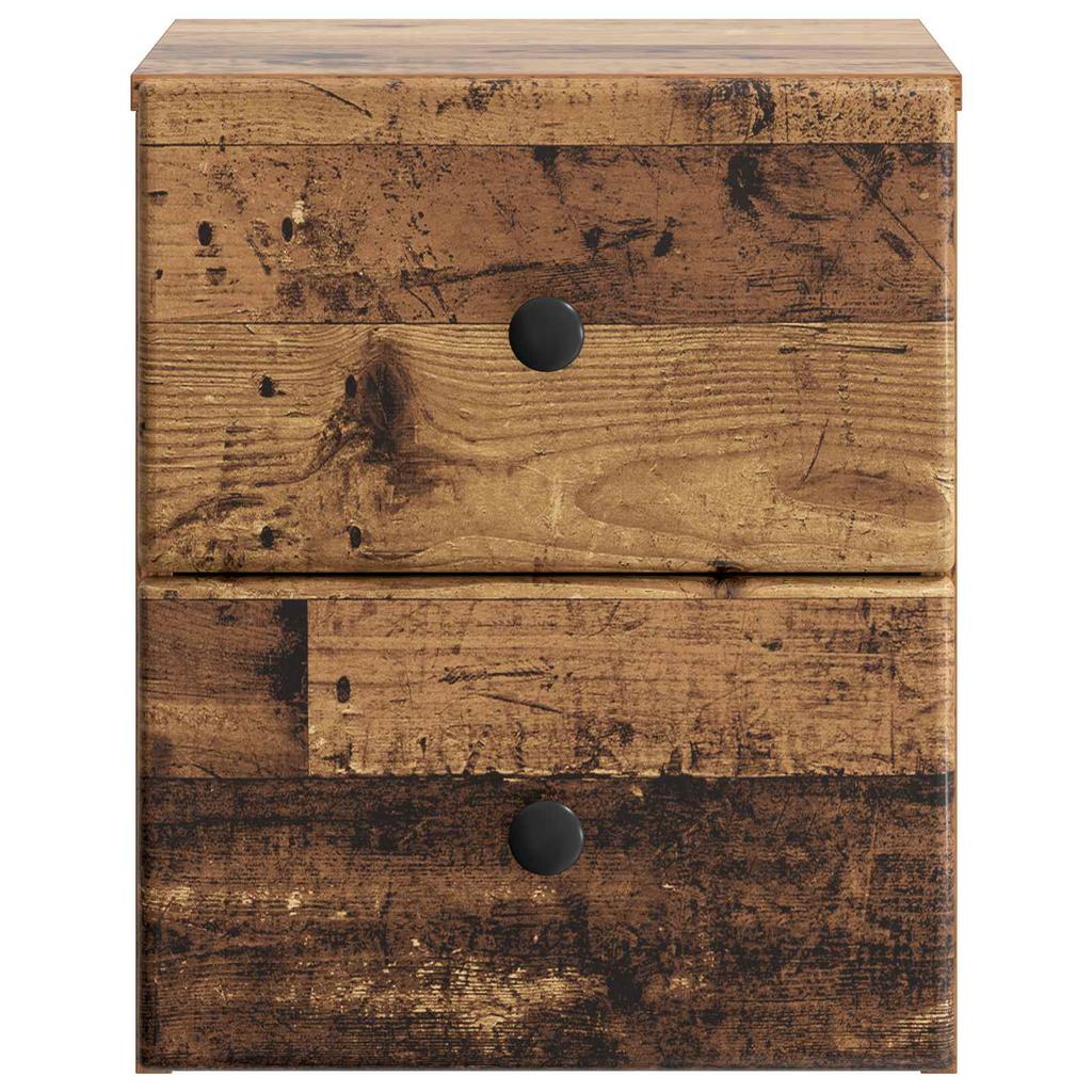 Wall Mounted Nightstand 2 Pcs Reclaimed Wood Look 34.5 X 33 X 40 Cm
