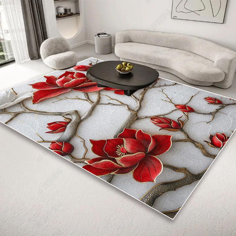 Modern 3D Flower Carpet for Living Room Home Decoration Bedroom Carpets Luxury Lounge Rug Non-slip Washable Coffee Tables Mat