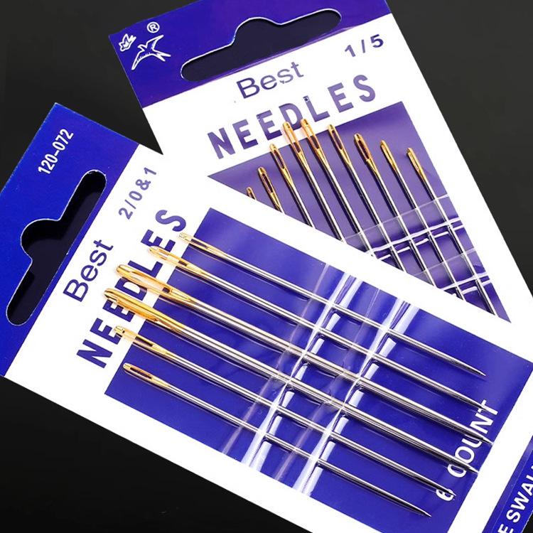 Double Swallow Large Eye Hand Sewing Needle for Household and Quilting, Steel Coarse Thread & Embroidery Needle