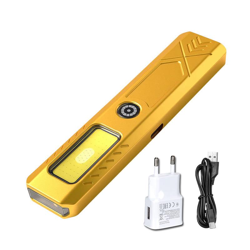 Mini Portable Rechargeable LED Torch Light, Waterproof Outdoor Work Pocket Flashlight with Magnetic Grip, Compact LED Flashlight