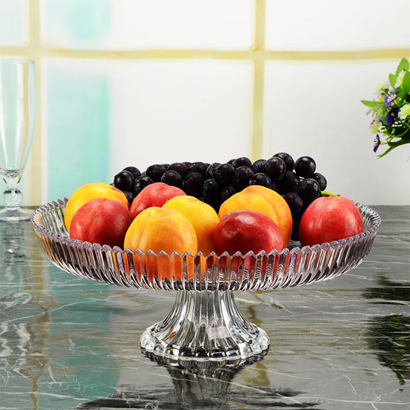 European Style Transparent High-Foot Cake & Fruit Serving Platter with Optional Lid