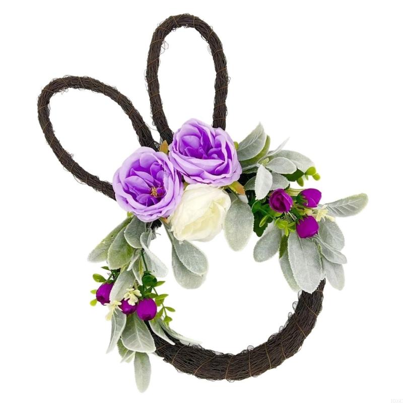 Functional Easter Wreath Decors with Rabbit and Eggs Motifs User Friendly Materials for Multiple Celebration HX6C