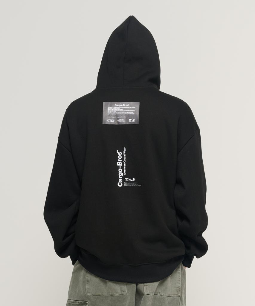 Lettering Point Oversized Hoodie (Black)
