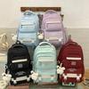Schoolbag Middle and High School Student Schoolbag Female 1011 New Large-capacity Backpack Spine Protection and Burden Reduction Sports Student 