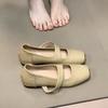French inner height increase square head Mary Jane shoes women's 2025 new summer and autumn with skirt ballet single shoes evening shoes