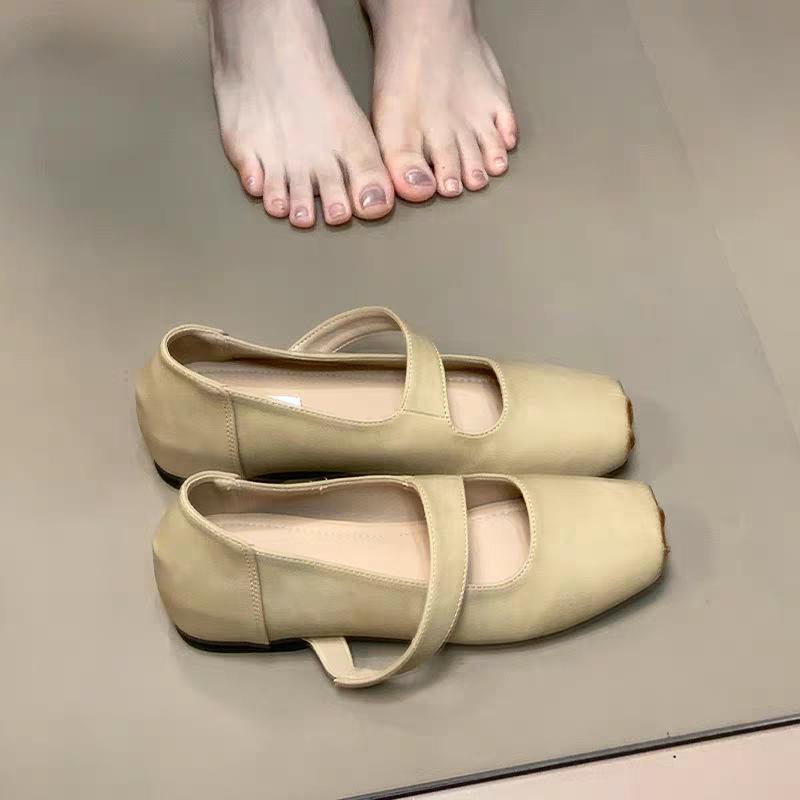 French inner height increase square head Mary Jane shoes women's 2025 new summer and autumn with skirt ballet single shoes evening shoes