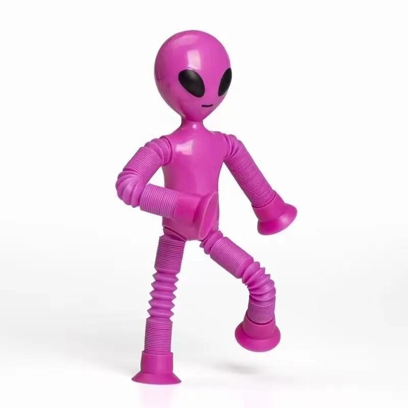 Suction Cup Telescopic Tube Alien Toys Variable Decompression Educational Puzzle Sensory Toys Funny DIY Interactive Party Game