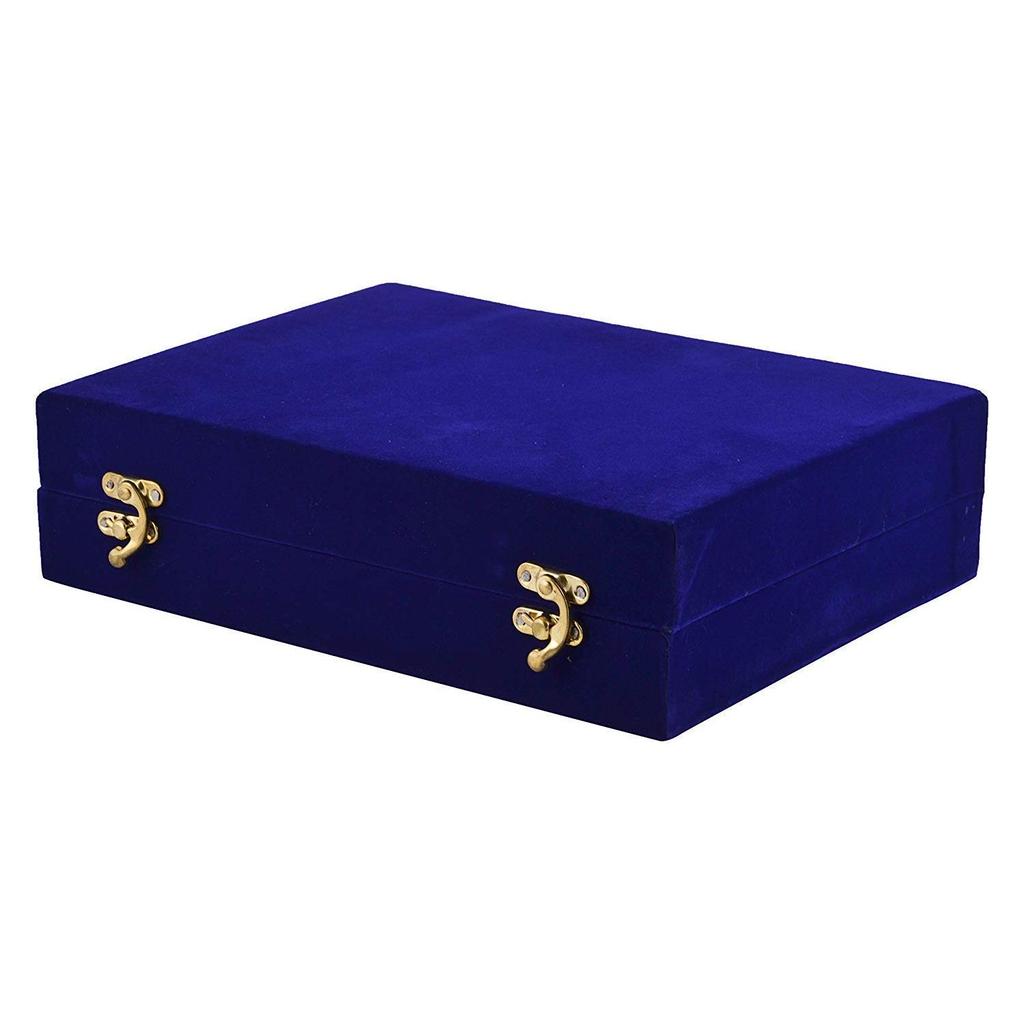 German Silver Brass Round Bowl Sets with Tray and Spoon with Royal Royal Luxury Velvet Box