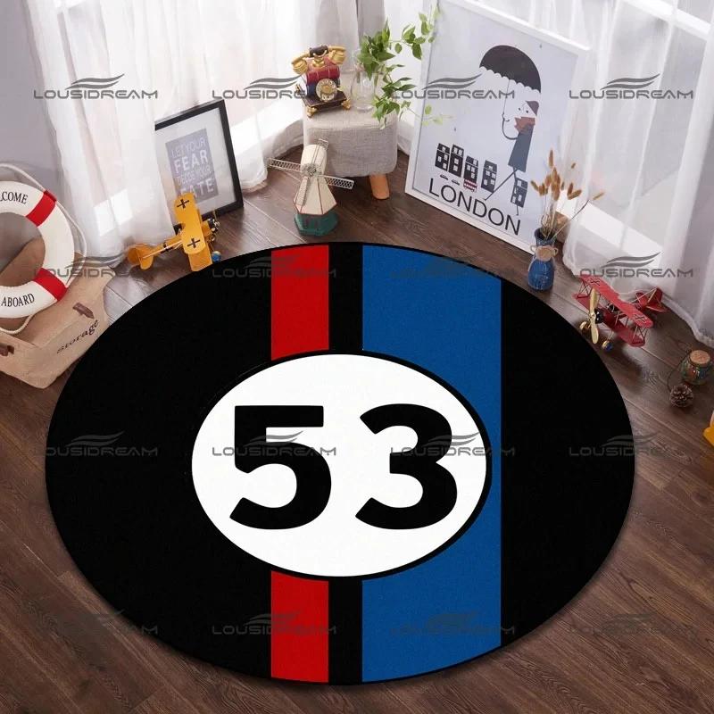 

Round Flannel Herbie Beetle Car Carpet No. 53 Car Decorative Rugs Modern Home Living Room Floor Mats Bedroom Carpet Decoration Diameter 60cm(23in)