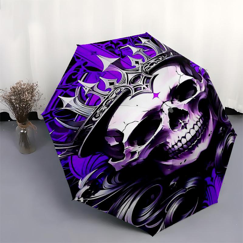 1pc Skull King Automatic Open, Windproof, Compact Travel Umbrella, Gift for Birthday, Christmas, Business 93038